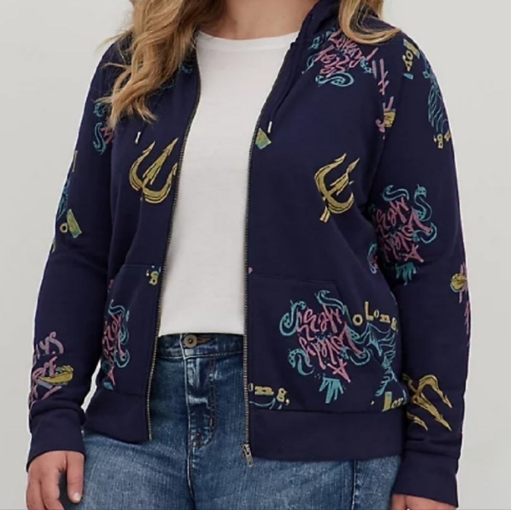 Torrid Disney Villain Antivday Ursula Hoodie Jacket Blue 2X - Picture 8 of 8